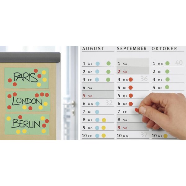 HERMA Markierungspunkte, Durchmesser: 32 mm, leuchtrot