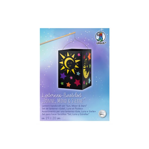 URSUS Laternenbastelset 14x20cm 2370099 Sonne, Mond & Sterne