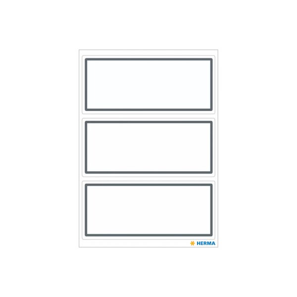HERMA Heftschilder 36×82mm 5711 Rand grau, liniert 18 Stück