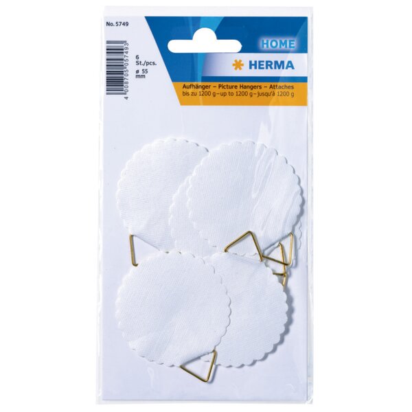HERMA Attache pour cadre, diamètre: 34,5 mm, Shirting, blanc