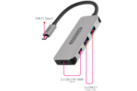 SITECOM USB-C Hub 4 Port CN-384 2x USB 3.1-A + 2x USB-C 5Gbps