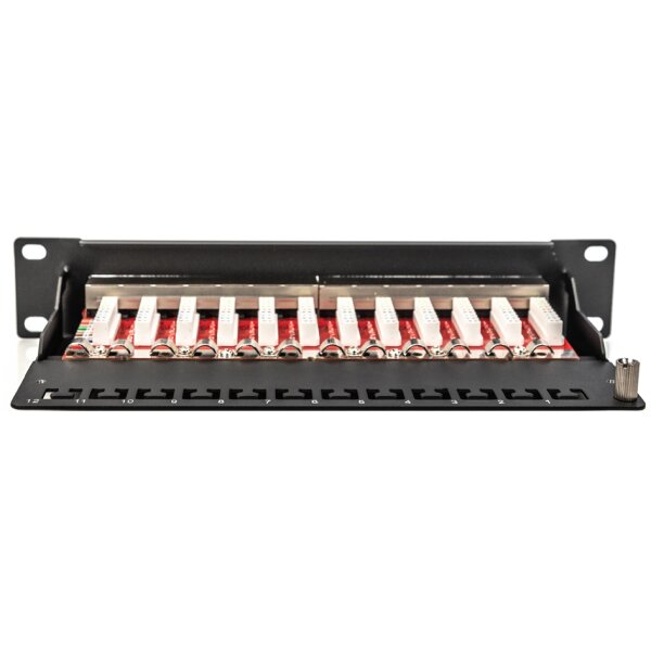 DIGITUS Panneau de brassage 10 Cat.6A, blindé, 12 ports, 1U