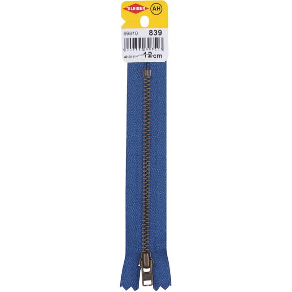 KLEIBER Fermeture à zip, métal, longueur: 120 mm, marine