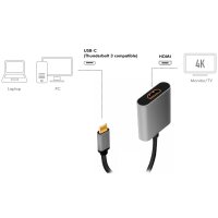 LogiLink Câble adaptateur USB-C - HDMI, 0,15 m,...