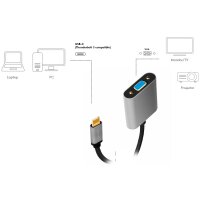 LogiLink Câble adaptateur USB-C - VGA, 0,15 m,...