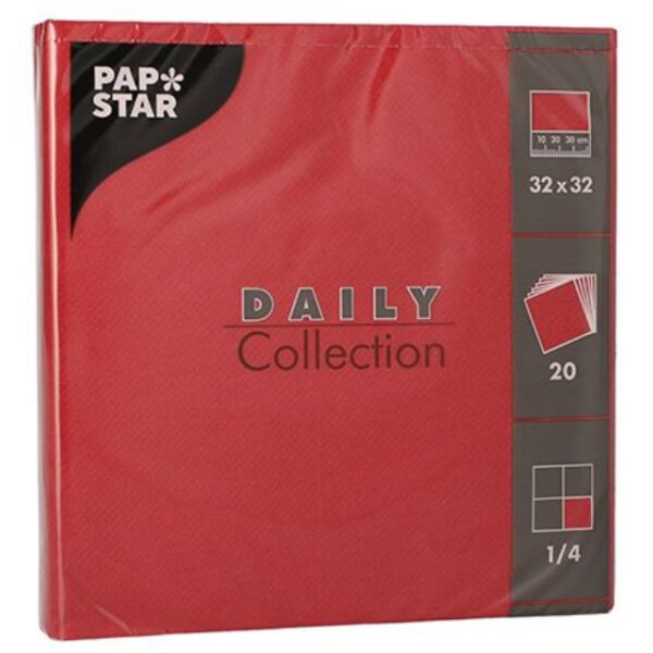 PAPSTAR Serviettes, 320 x 320 mm, 3 couches, bordeaux