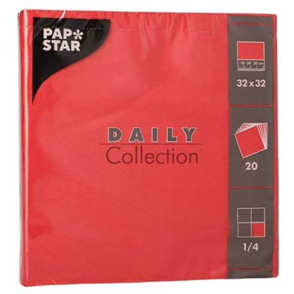 PAPSTAR Serviettes, 320 x 320 mm, 3 couches, bordeaux