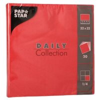 PAPSTAR Serviettes, 320 x 320 mm, 3 couches, bordeaux