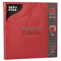 PAPSTAR Serviettes, 320 x 320 mm, 3 couches, bordeaux