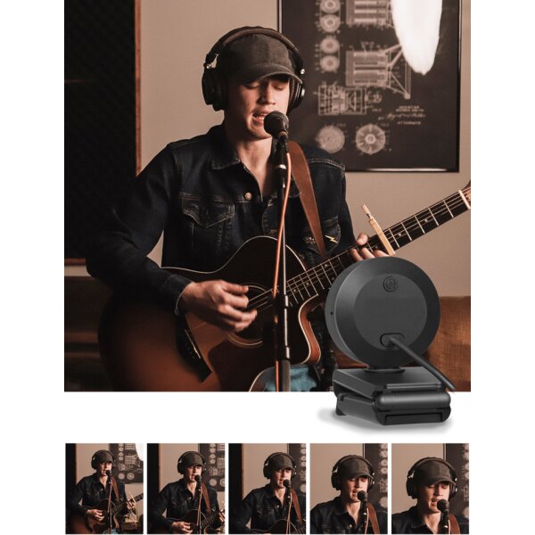 LogiLink Full-HD-USB-Webcam mit Dual-Mikrofon, schwarz