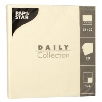 PAPSTAR Serviettes, 320 x 320 mm, 3 couches, champagne