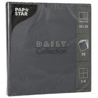 PAPSTAR Serviettes, 320 x 320 mm, 3 couches, noir