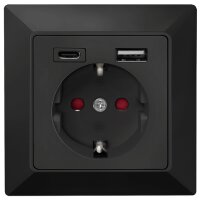 LogiLink Unterputz-Steckdose, 1x CEE 7 3, 1x USB-A, 1x USB-C