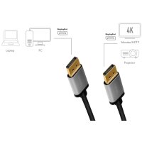 LogiLink Câble DisplayPort 1.2, fiche mâle -...
