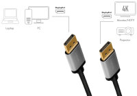 LogiLink DisplayPort 1.2 Kabel, Stecker - Stecker, 1,0 m