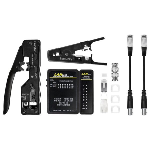 LogiLink Netzwerk-Werkzeug-Set, 4-teilig, f&uuml;r Kat.6A &amp; Kat.7