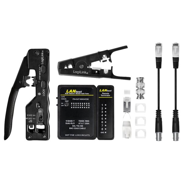 LogiLink Kit doutils réseau, 4 pièces, pour Cat.6A & Cat.7