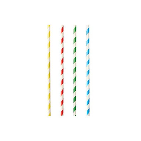 PAPSTAR Paille en papier Stripes, 210 mm, assorti