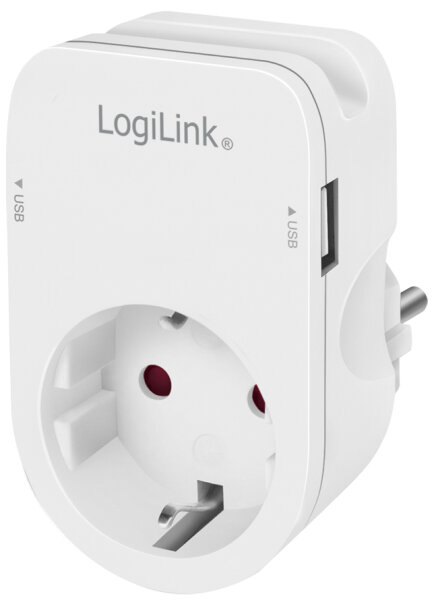 LogiLink Adapterstecker mit Smartphone-Ablagefläche, weiss