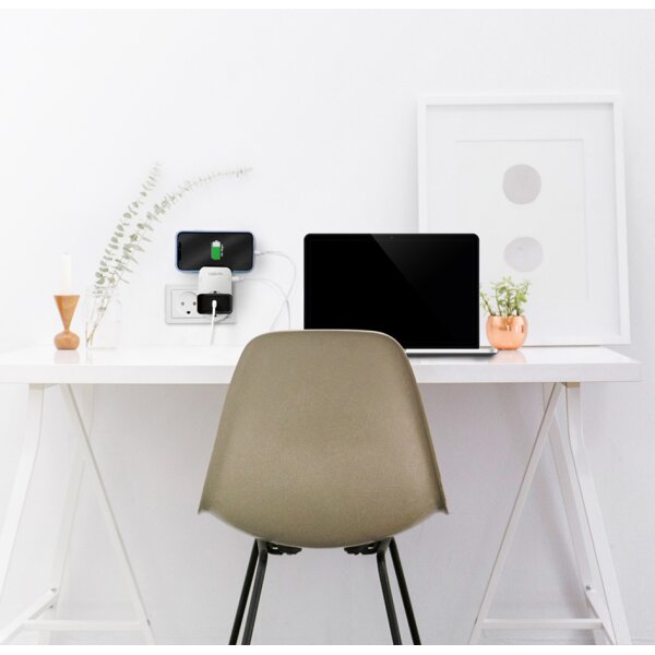 LogiLink Adapterstecker mit Smartphone-Ablagefläche, weiss