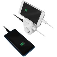 LogiLink Adapterstecker mit Smartphone-Ablagefläche, weiss