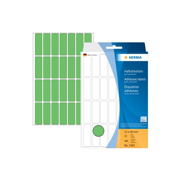 HERMA Etiquettes 13&times;40mm 2365 vert 896 pcs.