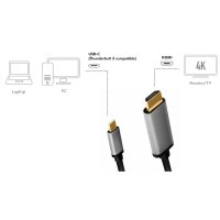 LogiLink USB Kabel, USB-C - HDMI-A Stecker, 1,8 m
