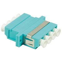 LogiLink LWL Kupplung, 2x LC-Duplex Quad, Multimode, aqua