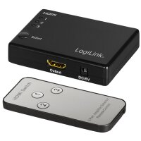 LogiLink Full HD Small HDMI Switch, 3-fach, schwarz