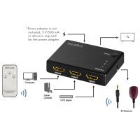 LogiLink Full HD Small HDMI Switch, 3-fach, schwarz