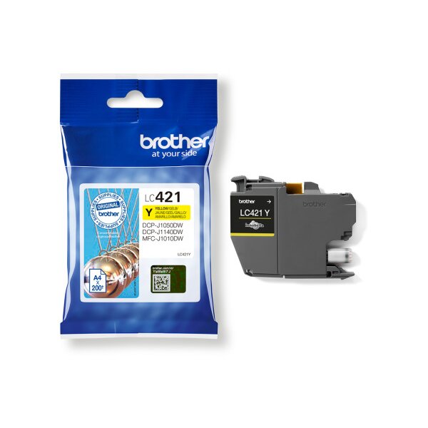 BROTHER Tintenpatrone yellow LC-421Y DCP-J1050 200 Seiten