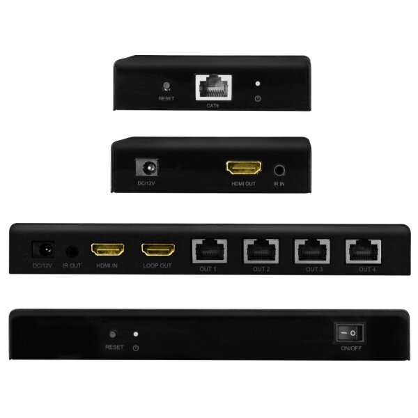 LogiLink 4K 60 Hz HDMI Extender Splitter Set over IP, 70 m