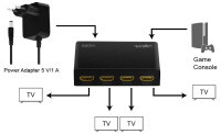 LogiLink 4K 60 Hz HDMI Splitter, Downscaler, EDID, 4-fach