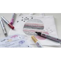 KREUL Feutre textile Glitter, set médium de 5