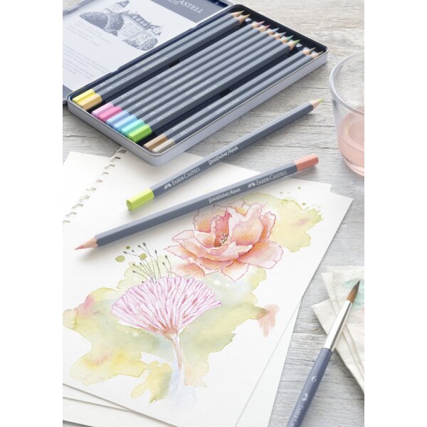 FABER-CASTELL Crayon GOLDFABER Aquarelle, boîte métal de 12