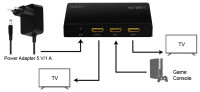 LogiLink 4K 60 Hz HDMI Splitter, Downscaler, 2-fach, schwarz