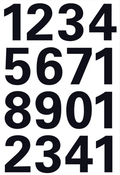 HERMA Zahlen-Sticker 0-9, Folie schwarz, Höhe: 25 mm