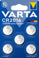 VARTA Pile bouton au lithium Electronics CR2016, pack de 5