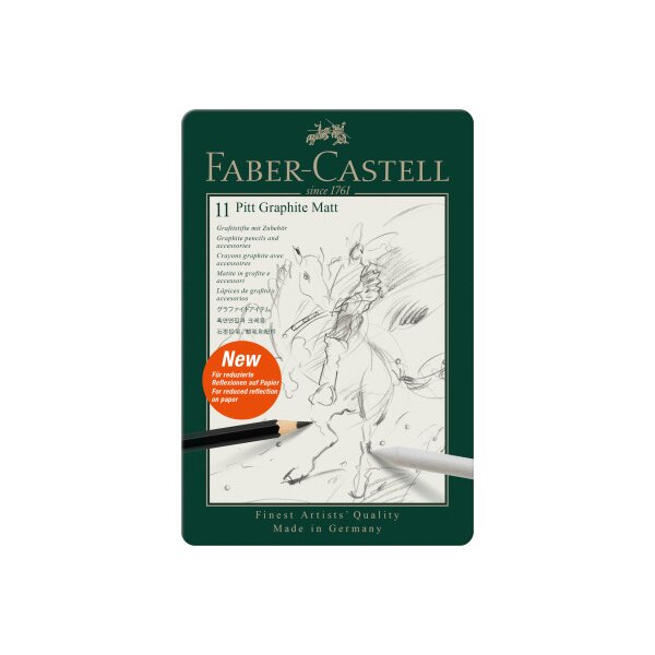FABER-CASTELL Pitt Graphite Matt 115220 schwarz 8 Stück