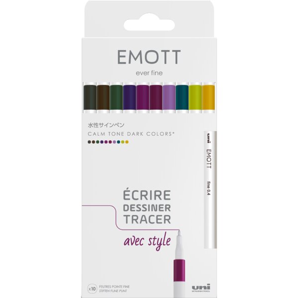 uni-ball Fineliner EMOTT, 10er Set "Essential Colors"