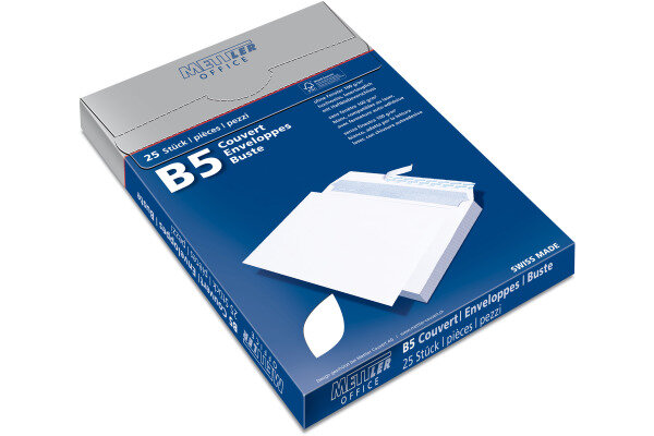 METTLER Enveloppe sans fenêtre B5 8096-100-S25 100g, blanc 25 pcs.