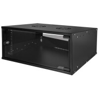 LogiLink 19" Wandverteiler ECO, 4 HE, montiert, schwarz