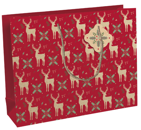 Clairefontaine Sac cadeau de Noël Lovely Home Red,shopping