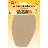 KLEIBER Patch imitation cuir velours, 185x95 mm, taupe