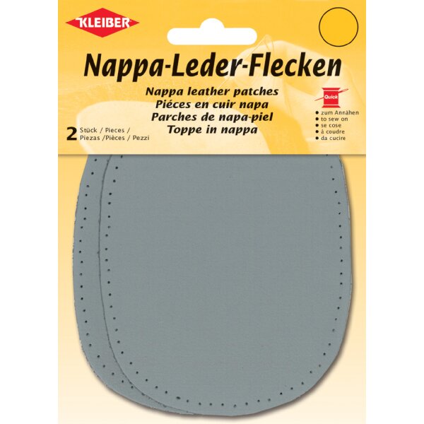 KLEIBER Patch en cuir nappa, 125 x 100 mm, brun foncé