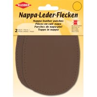 KLEIBER Patch en cuir nappa, 125 x 100 mm, brun foncé