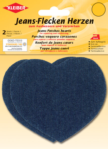 KLEIBER Patch thermocollant pour jeans Coeur, bleu foncé