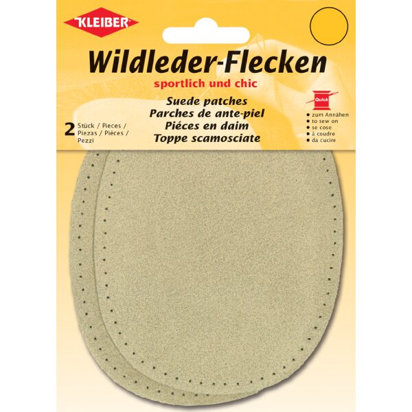 KLEIBER Patch à coudre en daim, 155 x 100 mm, gris