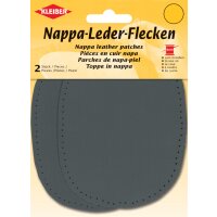 KLEIBER Patch en cuir nappa, 125 x 100 mm, gris foncé