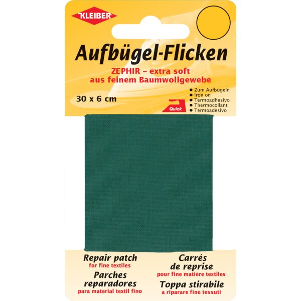 KLEIBER Patch thermocollant Zephir, 300 x 60 mm, gris foncé